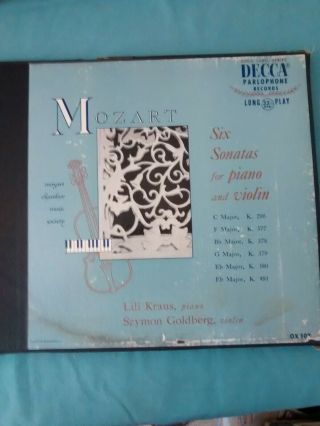 1950 Mozart 6 Sonatas For Piano & Violin Lili Kraus - Szymon Goldberg