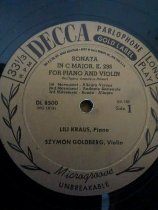 1950 Mozart 6 Sonatas For Piano & Violin Lili Kraus - Szymon Goldberg 3