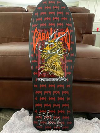 Powell Peralta Skateboard Deck Signed Steve Caballero Dragon And Bats