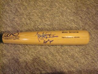 Larry Herndon Parrish & Jones Autographed Big Stick Professional Bat With 84 Wsc