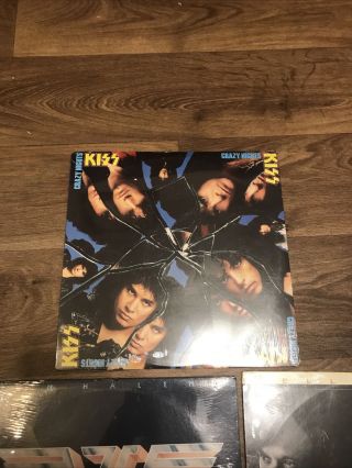 3 Rare 1980’s Vinyl Lp 33 Kiss Crazy Nights Van Han Cougar Record Album