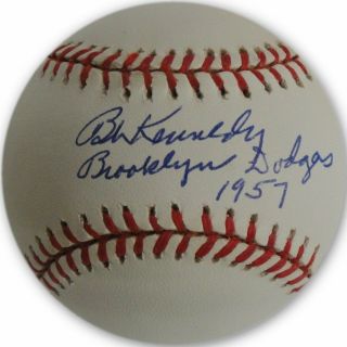 Bob Kennedy Hand Signed Autographed Mlb Baseball Brooklyn La Dodgers W/