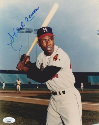 Hank Aaron Signed Autographed 8x10 Photo Milwaukee Braves Jsa Certified Hof