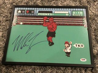 Mike Tyson Autograph Punch Out Nintendo Auto Psa Dna 11x14