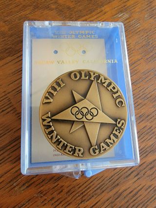 Vintage 1960 Squaw Valley Viii Olympic Winter Games Participation Medal W/ Box