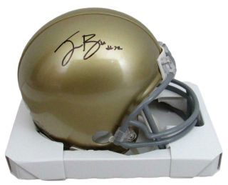 Ian Book Signed/autographed Notre Dame Gold Mini Helmet Beckett 158950