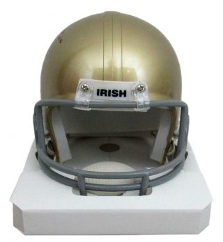 Ian Book Signed/Autographed Notre Dame Gold Mini Helmet Beckett 158950 3