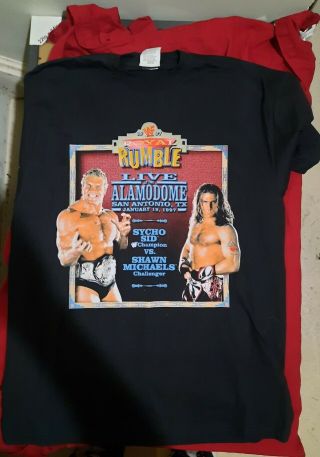 Wwf Royal Rumble 1997 Shawn Michaels Vs Sycho Sid Vintage Wrestling T - Shirt Xl