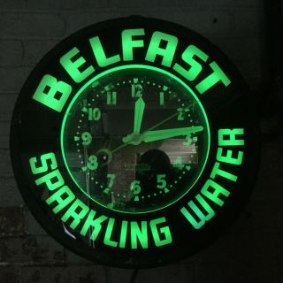 Vintage Neon Clock Glo Dial 22 Inch Belfast Sparkling Water Classic Electric