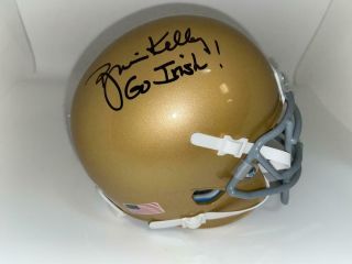 Brian Kelly Autographed Notre Dame Mini Helmet W Go Irish Beckett Bas