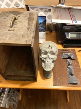 Vintage Morticians Facial Reconstruction Kit Box W Attachments Funeral Skull