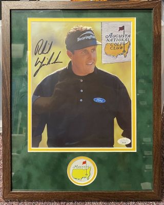 Phil Mickelson Autographed And Custom Framed 8x10 Photo Jsa Masters Champ