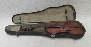 Vintage Joh.  Bapt.  Schweitzer Amati Pestini 1814 Violin Germany W Case As Found