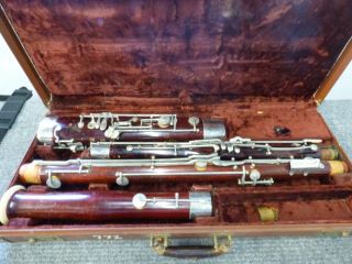 Vintage Conn 8r Wood Bassoon W\case Not Working\for Parts
