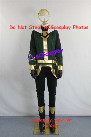 Marvel Kid Loki Cosplay Costume With Headwear Pvc Made Emblem