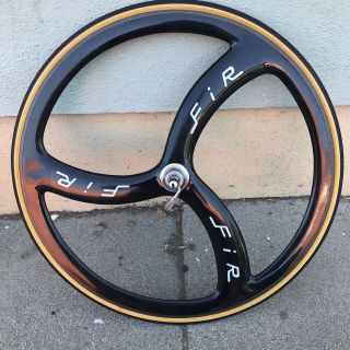 Vintage Fir Tri Spoke Carbon Fiber Front Wheel Rim Brake Qr Road Tri Tt Tubular
