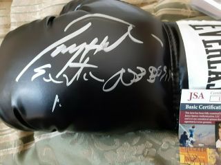 World Champion Larry Holmes Autographed Black Glove Easton Assassin Added Jsa