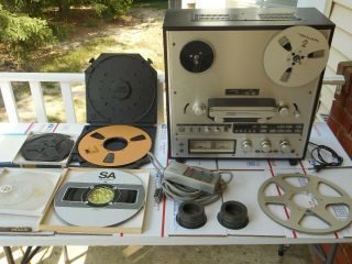 Teac X - 1000r Silver Reel To Reel Vintage Stereo Tape Deck,  Remote,  Accessories