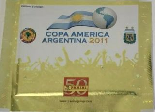 Panini Copa America 2011 Sticker Box 50 Packs Look For Messi Neymar Rookie 3
