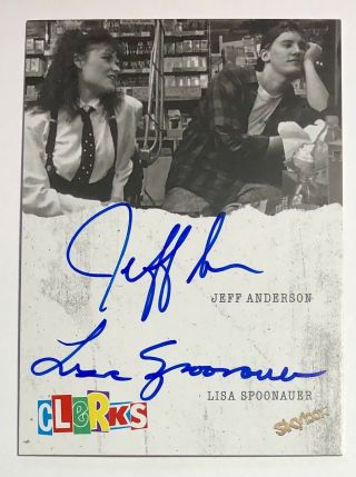 Jeff Anderson Lisa Spoonauer 2017 Upper Deck Skybox Clerks Dual Autograph Auto