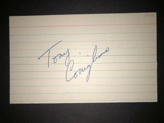 1964 Red Sox: Tony Conigliaro,  Signed 3x5 (bsj),  D.  1990