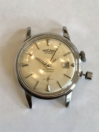 Vulcain Cricket Calendar Vintage Watch With Date And Seconds Sub Dial