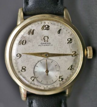 Vintage Omega 342 Bumper Automatic 17 Jewels Solid 14k Gold Swiss Watch