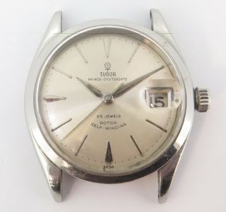 Vintage ’60 Tudor Oysterdate Small Rose 25j Automatic Mens Watch 7966 No Res