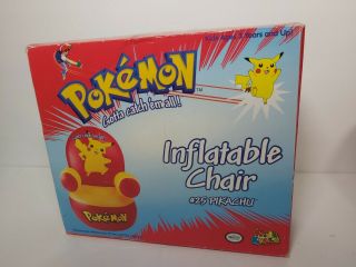 Vintage Pokemon Pikachu 25 Inflatable Chair Factory Nintendo (2000)