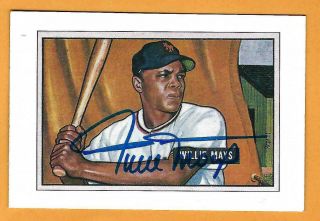 Willie Mays Signed Autographed,  1989 Bowman Baseball Card - - Giants