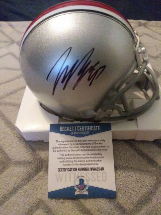 Ohio State Mini Riddell Home Helmet Signed By Joey Bosa Beckett Certified