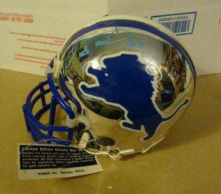 Autographed James Stewart Signed Detroit Lions Chrome 2000 Le Nfl Mini Helmet