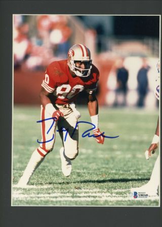 Jerry Rice Sf 49ers Hof Signed Autographed 8x10 Glossy Photo Matted Beckett