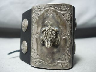 Detailed Toad Vintage Navajo Sterling Silver Ketoh Bracelet