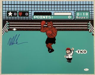 Mike Tyson Signed 16x20 Photo Autographed Jsa Itp Witnessed Nintendo Punchout