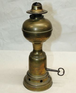 Antique M.  B.  Dyott Philadelphia Mechanical Clockwork Brass Oil Lamp Hitchcock