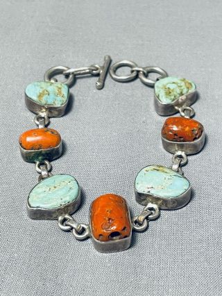 Vintage Navajo Royston Turquoise Sterling Silver Link Bracelet