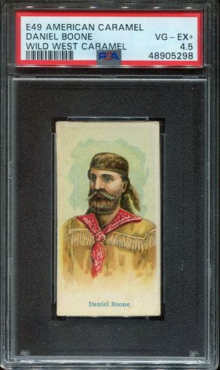 1910 E49 American Caramel Daniel Boone Wild West Caramels Psa 4.  5 (vg/ex, ) Card