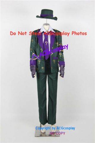 Arkham City Riddler Cosplay Costume Dc Batman Cosplay Include Hat Acgcosplay