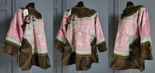 Antique Qing Dynasty Chinese Embroidered Silk Jacket