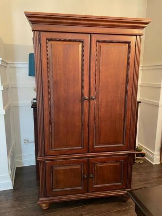 Bar Livingston Vintage Armoire Showcase Piece Mirror Pull Out Shelf,  Well Built