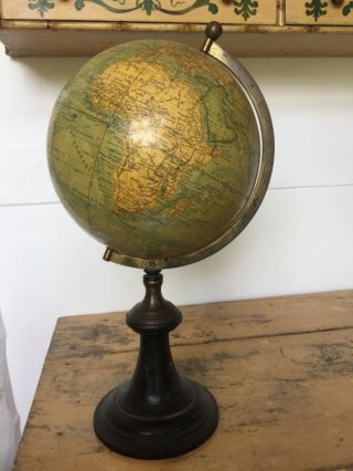 Antique “delamarche” Paris 19th Century Terrestrial Globe Maps World