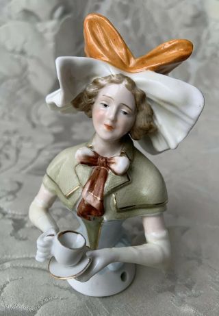 Exceptionnal Half - Doll/demi - Figurine/teepuppe/chocolate Lady/galluba & Hofmann