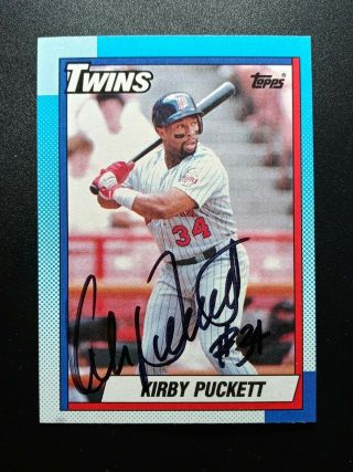 1990 Topps Kirby Puckett Bas Beckett Signed Autograph Twins Card Hof Rare D.  06
