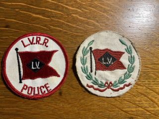 Obsolete Vintage Lehigh Valley Railroad Lvrr Police Patches (qty.  2)