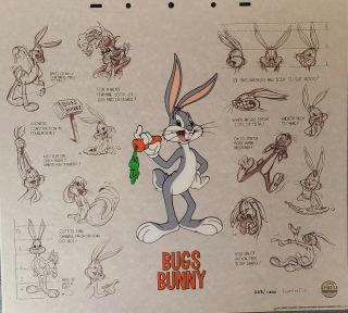 Warner Brothers - Looney Tunes - Bugs Bunny - Lumicel With Model Sheet Background