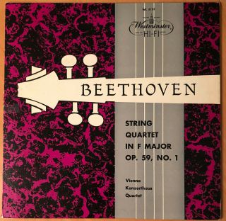 Beethoven String Quartet 1 Vienna Konzerthaus Westminster Wl 5127 Mono Ex
