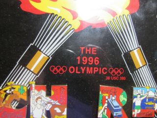 1996 Olympic Torch Relay 10 pin set Coca Cola Limited Edition FRAMED 1358 - 3000 3