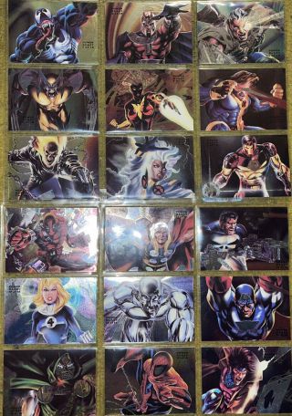 Fleer Flair 1994 Marvel Comics Annual Power Blast - 18 Card Complete Set Nm/m