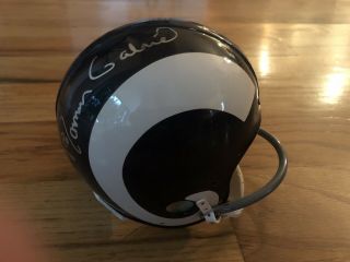 Roman Gabriel Signed Autographed Los Angeles Rams Throwback Mini Helmet,  